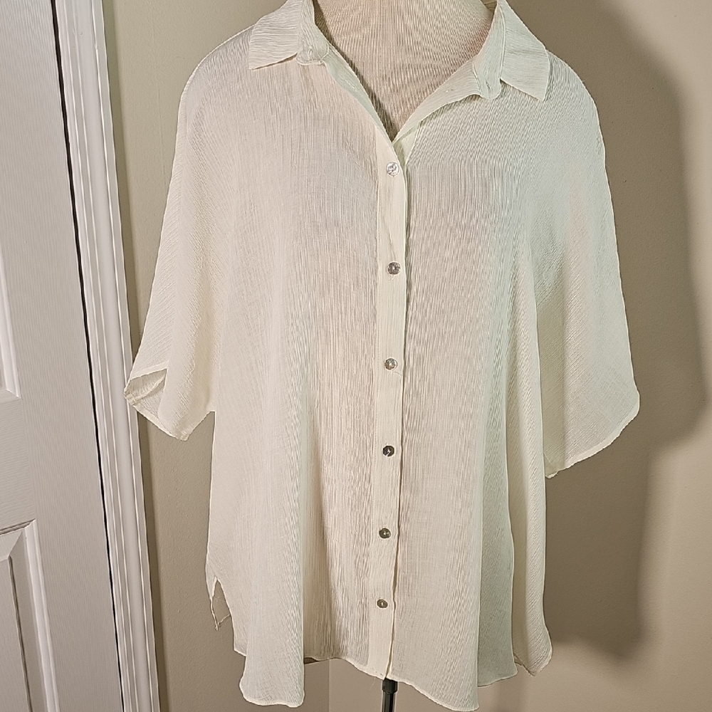 WAYNNE LAYERS NWT, UNSTRUCTURED BOXY BLOUSE. SIZE XL.